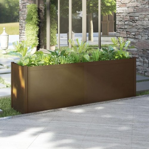 Plantekasse 200x50x70 cm massivt fyrretræ gyldenbrun
