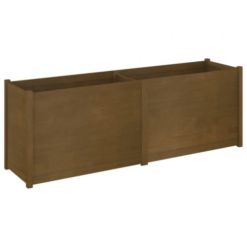 Plantekasse 200x50x70 cm massivt fyrretræ gyldenbrun