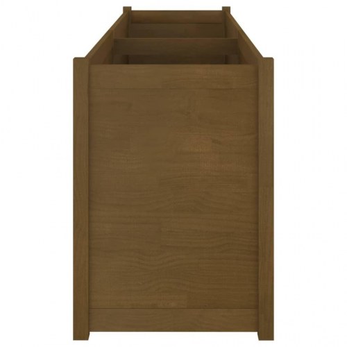 Plantekasse 200x50x70 cm massivt fyrretræ gyldenbrun