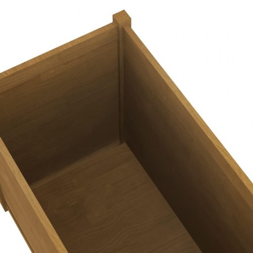 Plantekasse 200x50x70 cm massivt fyrretræ gyldenbrun