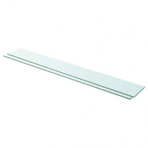 Hylder 2 stk. glaspanel 110 x 15 cm - klar, hærdet glas