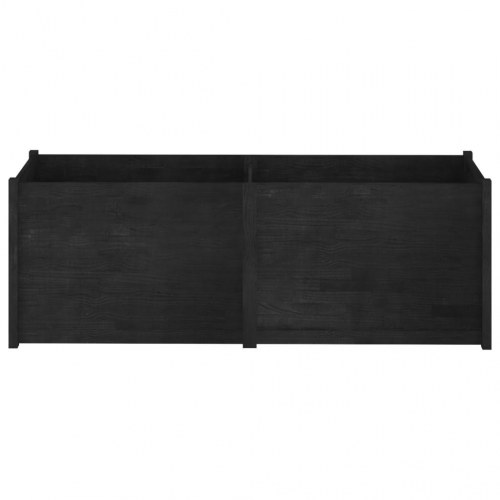 Plantekasse 200x50x70 cm massivt fyrretræ sort