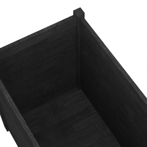 Plantekasse 200x50x70 cm massivt fyrretræ sort