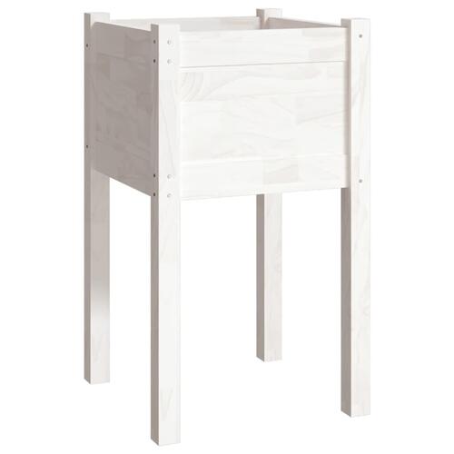 Plantekasse 40x40x70 cm massivt fyrretræ hvid