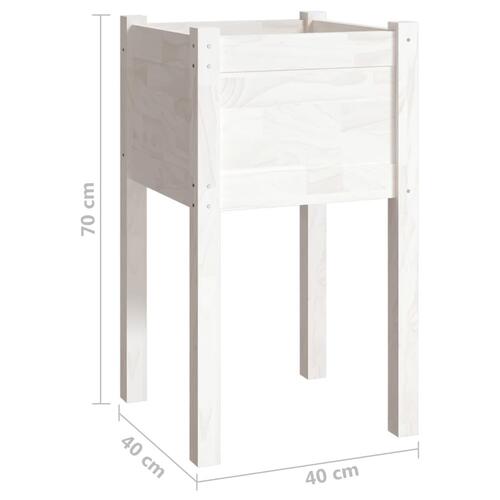 Plantekasse 40x40x70 cm massivt fyrretræ hvid