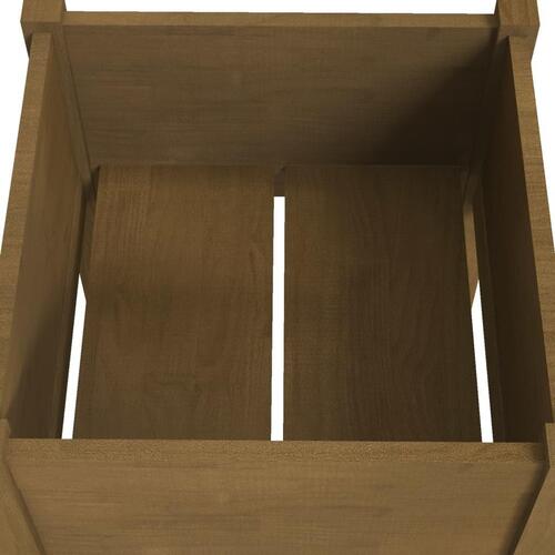 Plantekasser 2 stk. 40x40x70 cm massivt fyrretræ gyldenbrun