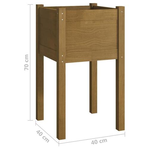 Plantekasser 2 stk. 40x40x70 cm massivt fyrretræ gyldenbrun