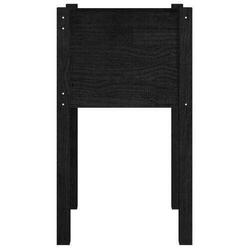 Plantekasse 40x40x70 cm massivt fyrretræ sort