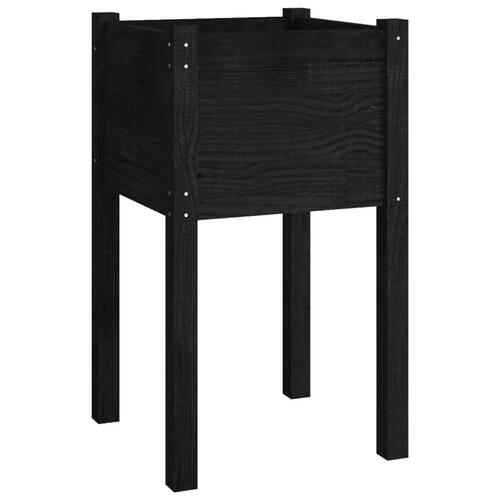 Plantekasser 2 stk. 40x40x70 cm massivt fyrretræ sort
