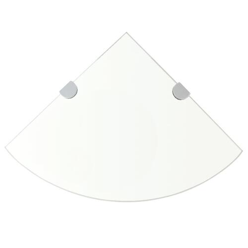 Hjørnehylder m. krombeslag 2 stk. 35x35 cm glas klar