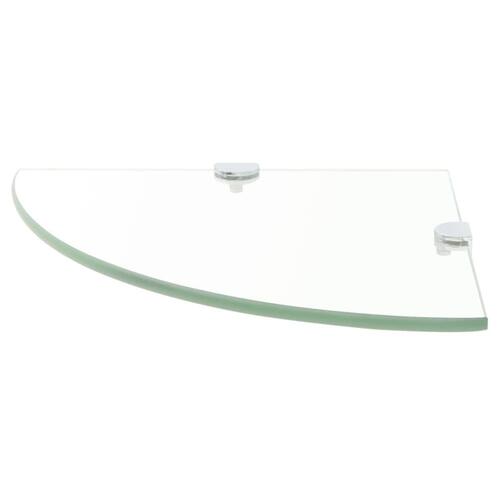 Hjørnehylder m. krombeslag 2 stk. 35x35 cm glas klar