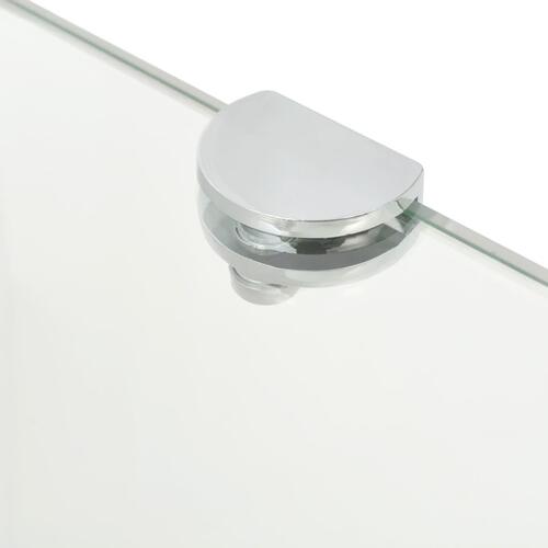 Hjørnehylder m. krombeslag 2 stk. 35x35 cm glas klar
