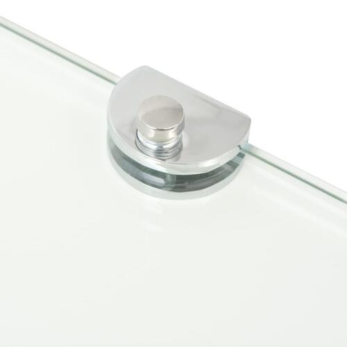Hjørnehylder m. krombeslag 2 stk. 35x35 cm glas klar