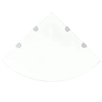 Hjørnehylder m. krombeslag 2 stk. 45 x 45 cm hvidt glas