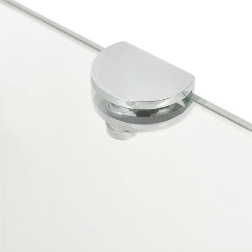 Hjørnehylder m. krombeslag 2 stk. 45x45 cm glas klar