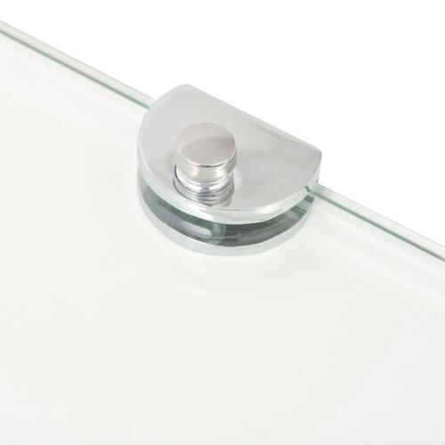 Hjørnehylder m. krombeslag 2 stk. 45x45 cm glas klar
