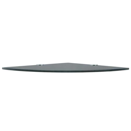 Hjørnehylder m. krombeslag 2 stk. 35 x 35 cm glas sort