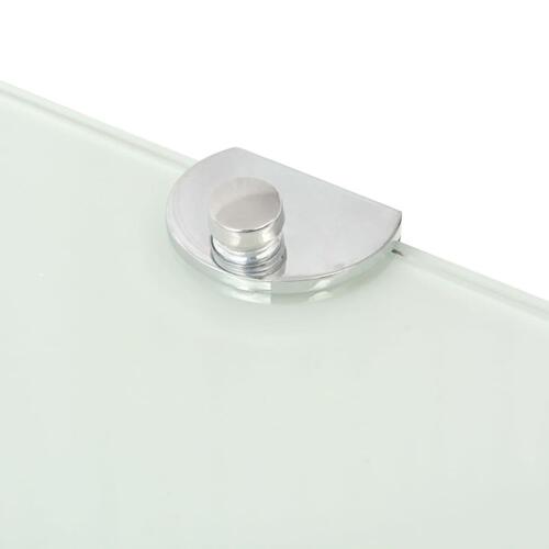 Hjørnehylder m. krombeslag 2 stk. 25x25 cm hvidt glas