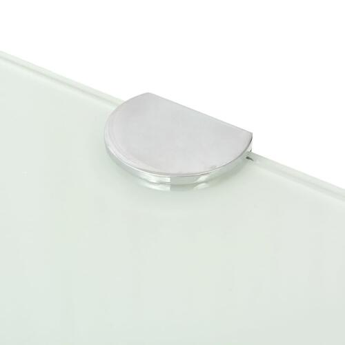 Hjørnehylder m. krombeslag 2 stk. 25x25 cm hvidt glas