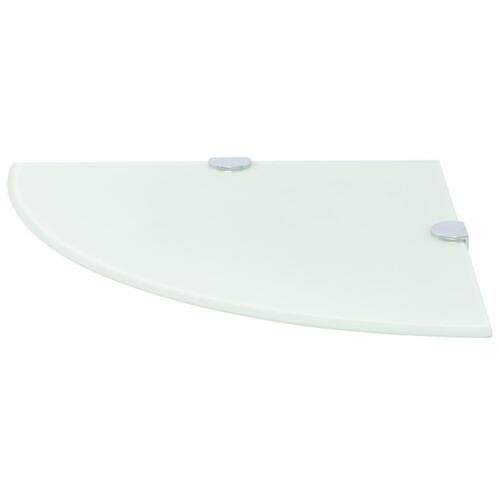 Hjørnehylder m. krombeslag 2 stk. 35 x 35 cm glas hvid