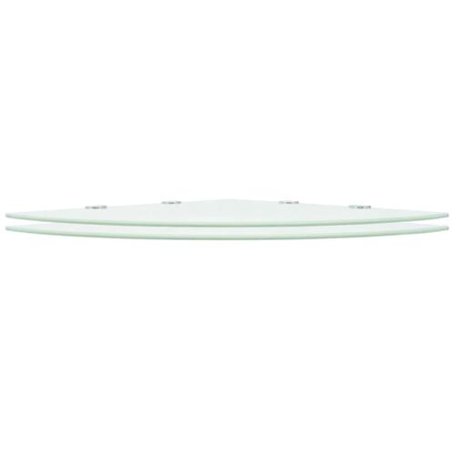 Hjørnehylder m. krombeslag 2 stk. 45 x 45 cm glas hvid