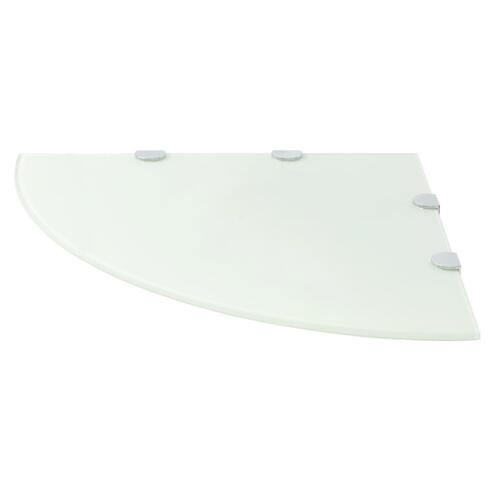 Hjørnehylder m. krombeslag 2 stk. 45 x 45 cm glas hvid