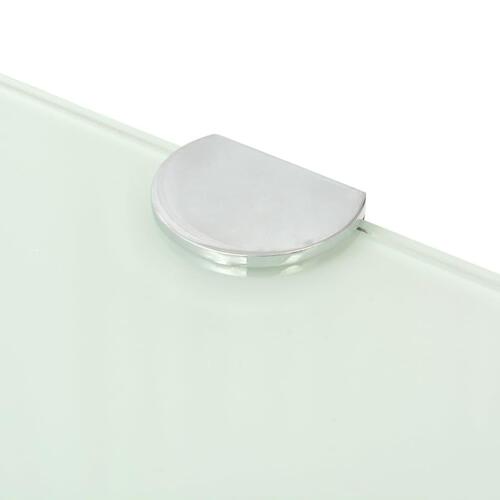 Hjørnehylder m. krombeslag 2 stk. 45 x 45 cm glas hvid