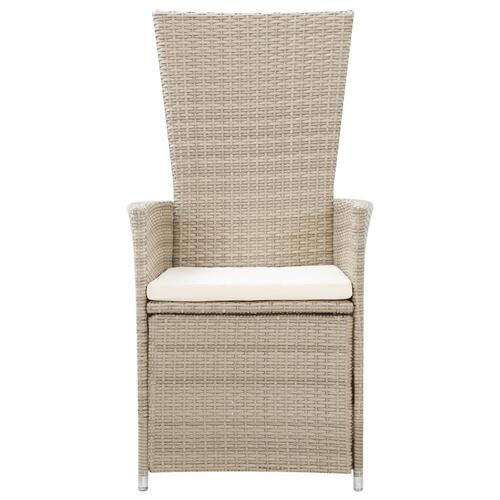 Spisebordssæt til haven 7 dele med hynder beige
