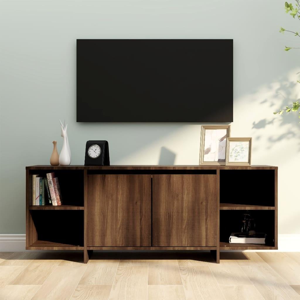 Tv-bord 130x35x50 cm spånplade brun egetræsfarve
