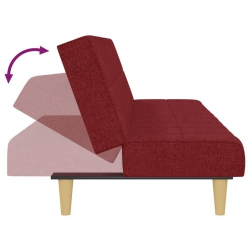 2-personers sovesofa stof vinrød