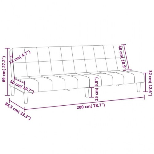2-personers sovesofa stof vinrød
