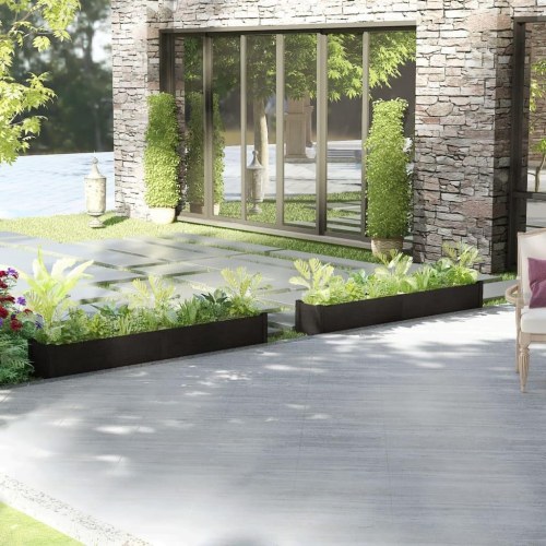 Plantekasser 2 stk. 200x31x31 cm massivt fyrretræ sort