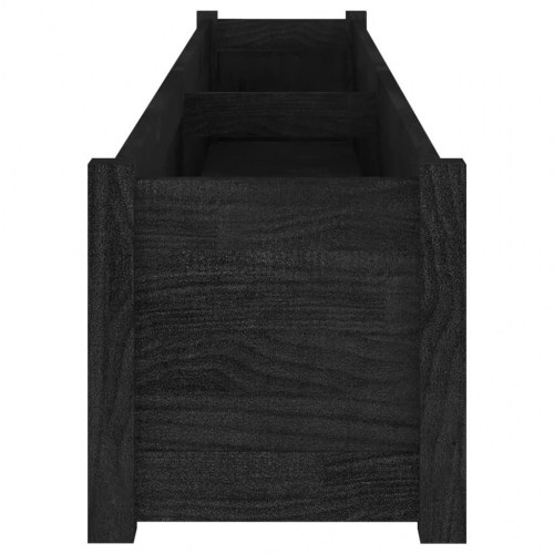 Plantekasser 2 stk. 200x31x31 cm massivt fyrretræ sort