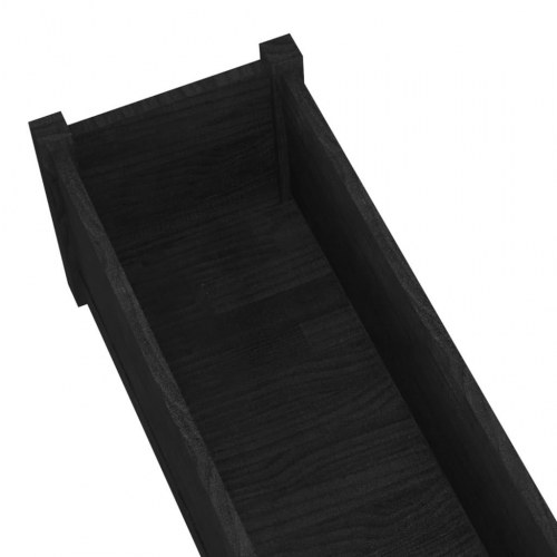 Plantekasser 2 stk. 200x31x31 cm massivt fyrretræ sort