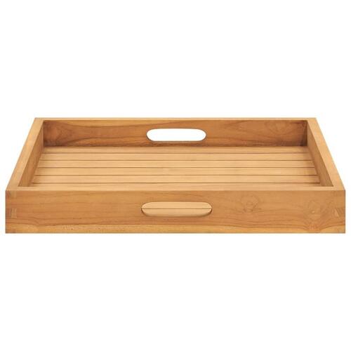 Serveringsbakke 50x50 cm massivt teaktræ
