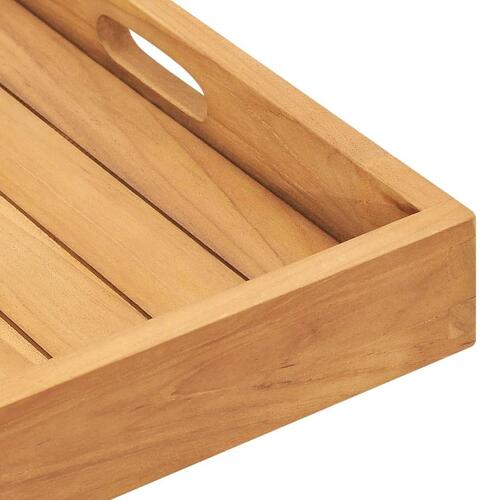 Serveringsbakke 50x50 cm massivt teaktræ