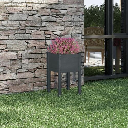 Plantekasse 40x40x70 cm massivt fyrretræ grå