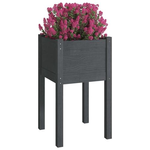 Plantekasse 40x40x70 cm massivt fyrretræ grå