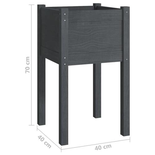 Plantekasse 40x40x70 cm massivt fyrretræ grå