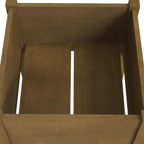 Plantekasse 40x40x70 cm massivt fyrretræ gyldenbrun