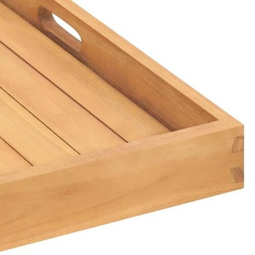 Serveringsbakke 70x70 cm massivt teaktræ