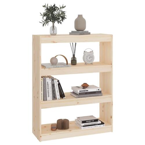 Bogreol/rumdeler 80x30x103,5cm massivt fyrretræ
