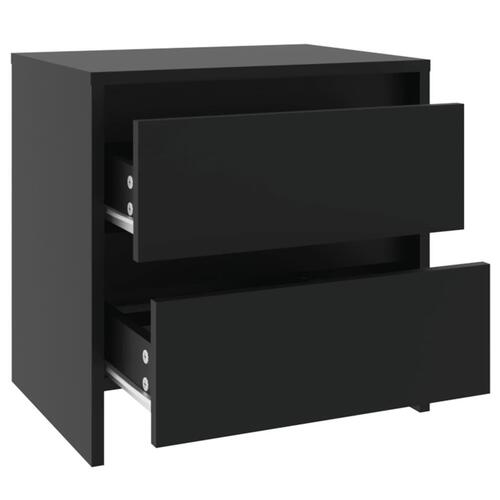 Sengebord 45x34,5x44,5 cm konstrueret træ sort