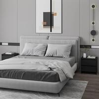 Sengeborde 2 stk. 45x34,5x44,5 cm konstrueret træ sort