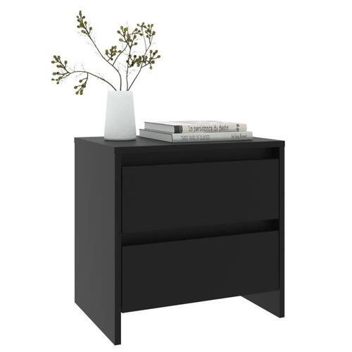 Sengeborde 2 stk. 45x34,5x44,5 cm konstrueret træ sort