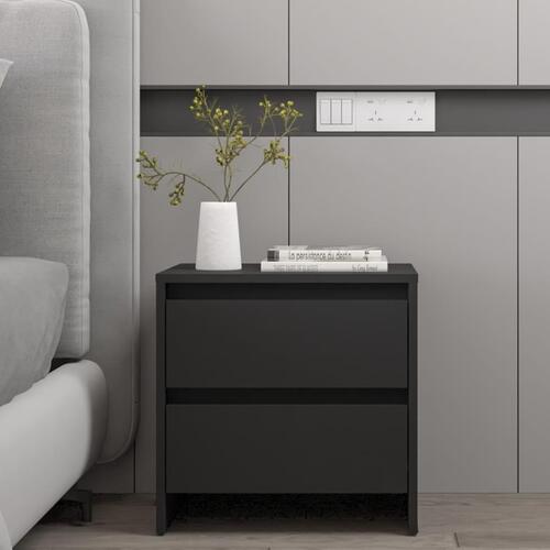 Sengeborde 2 stk. 45x34,5x44,5 cm konstrueret træ sort