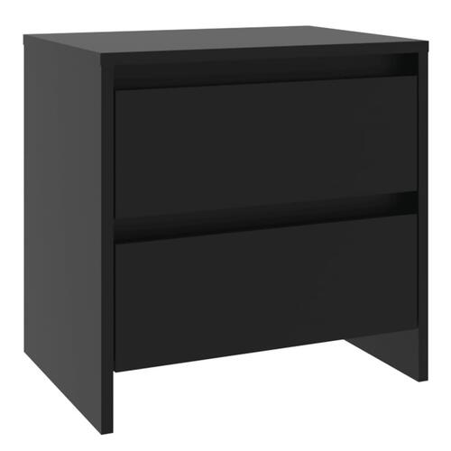 Sengeborde 2 stk. 45x34,5x44,5 cm konstrueret træ sort
