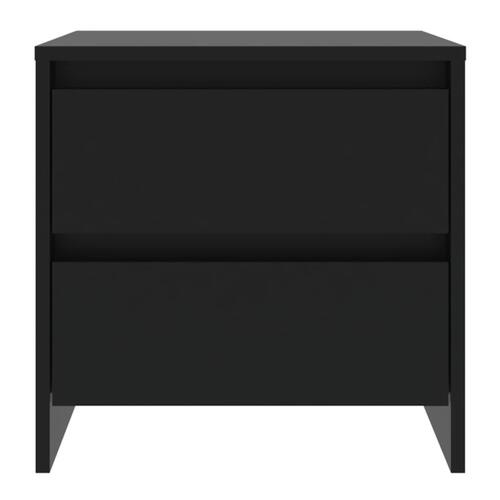 Sengeborde 2 stk. 45x34,5x44,5 cm konstrueret træ sort