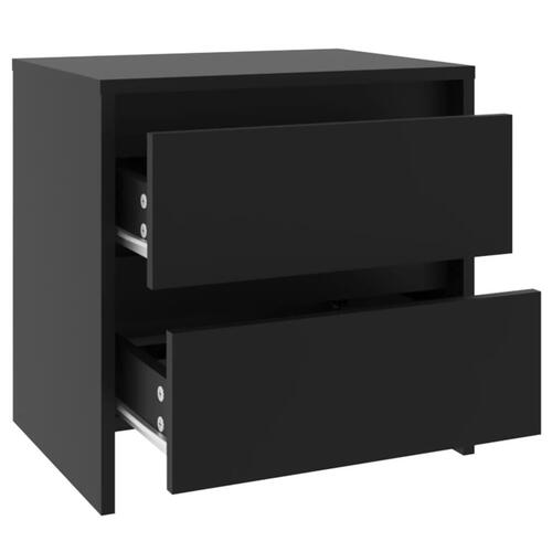 Sengeborde 2 stk. 45x34,5x44,5 cm konstrueret træ sort
