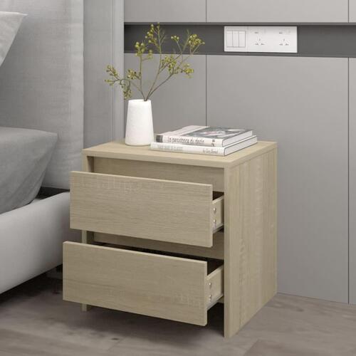 Sengebord 45x34,5x44,5 cm konstrueret træ sonoma-eg